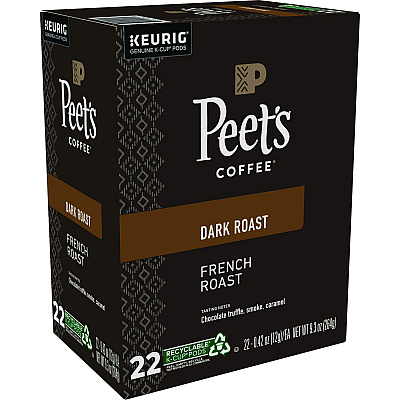 Peet's Coffee French Roast Coffee K-Cups, 22/Box (GMT6545)