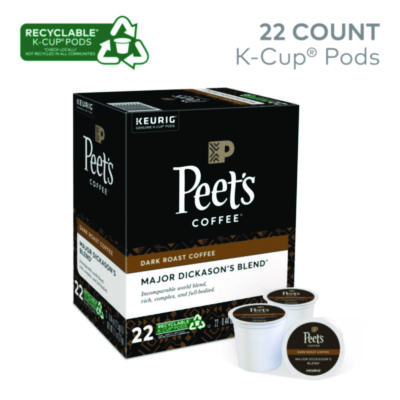 Peet's Coffee Major Dickason's Blend K-Cups, 22/Box (GMT6547)