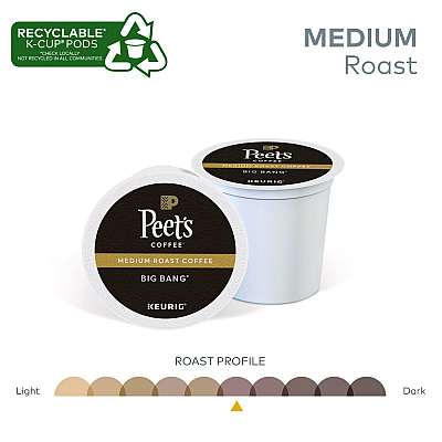Green Mountain Coffee Roasters Roasters Roasters Peet's Big Bang K-Cup, Big Bang, K-Cup, 22/Box (GMT6664)