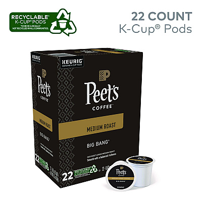 Green Mountain Coffee Roasters Roasters Roasters Peet's Big Bang K-Cup, Big Bang, K-Cup, 22/Box (GMT6664)