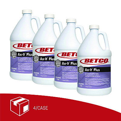Betco Ax-it Plus Floor Stripper, 1 gal Bottle, 4/Carton (BET1540400)