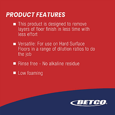 Betco Ax-it Plus Floor Stripper, 1 gal Bottle, 4/Carton (BET1540400)