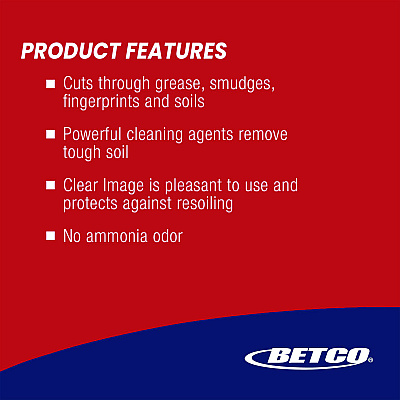 Betco Clear Image Glass and Surface Cleaner, Rain Fresh Scent, 32 oz Bottle, 12/Carton (BET1921200)