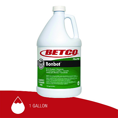 Betco FiberPRO Bonbet Carpet Shampoo, Pleasant Scent, 1 gal Bottle, 4/Carton (BET4080400)