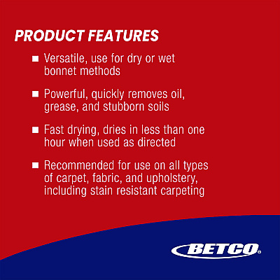 Betco FiberPRO Bonbet Carpet Shampoo, Pleasant Scent, 1 gal Bottle, 4/Carton (BET4080400)