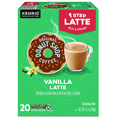 The Original Donut Shop Vanilla One Step Latte K-Cup, 20/Box (DIE8177)