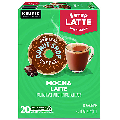 The Original Donut Shop Mocha One Step Latte K-Cup, Vanilla, 20/Box (DIE8179)