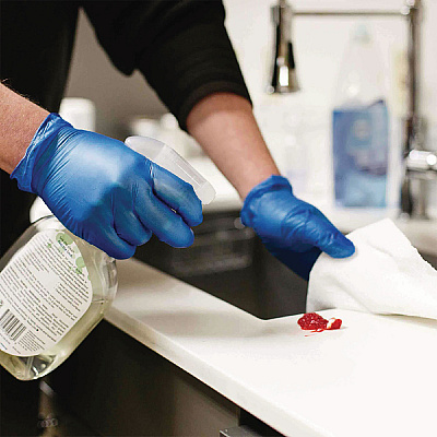 GloveWorks by AMMEX Industrial Vinyl Gloves, Powder-Free, 3 mil, X-Large, Blue, 100 Gloves/Box, 10/Boxes/Carton (AXCIVBPF48100)