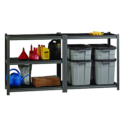 Alera Steel Shelving Unit with Laminate Shelves, Five-Shelf, 36w x 18d x 72h, Steel, Black/Gun Metal Gray (ALESU721836L)