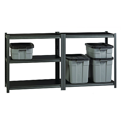 Alera Steel Shelving Unit with Laminate Shelves, Five-Shelf, 36w x 18d x 72h, Steel, Black/Gun Metal Gray (ALESU721836L)