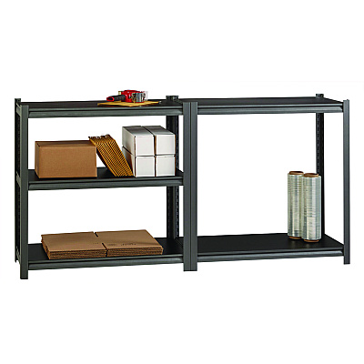 Alera Steel Shelving Unit with Laminate Shelves, Five-Shelf, 36w x 18d x 72h, Steel, Black/Gun Metal Gray (ALESU721836L)