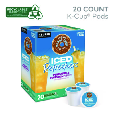 The Original Donut Shop ICED Refreshers K-Cup Pods, Passion Fruit, 20/Box (GMT0236)