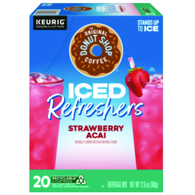The Original Donut Shop ICED Refreshers K-Cup Pods, Strawberry, 20/Box (GMT0237)
