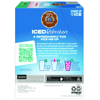 The Original Donut Shop ICED Refreshers K-Cup Pods, Strawberry, 20/Box (GMT0237)