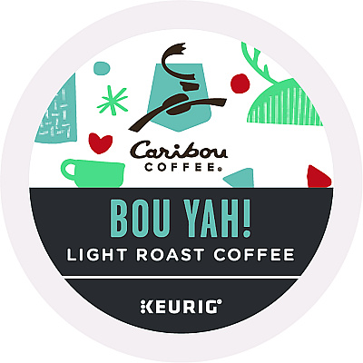 Caribou Coffee BOU YAH K-Cup Pods, Light Roast, 22/Box (GMT6865)