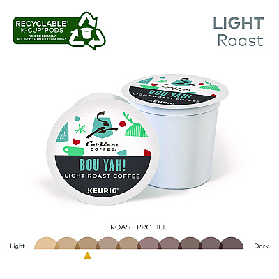 Caribou Coffee BOU YAH K-Cup Pods, Light Roast, 22/Box (GMT6865)