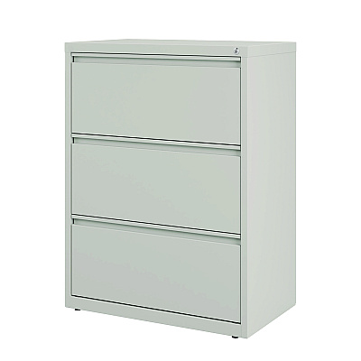 Alera Lateral File, 3 Legal/Letter-Size File Drawers, Light Gray, 30" x 18.62" x 40.25" (ALEHLF3041LG)