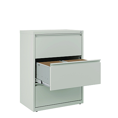 Alera Lateral File, 3 Legal/Letter-Size File Drawers, Light Gray, 30" x 18.62" x 40.25" (ALEHLF3041LG)