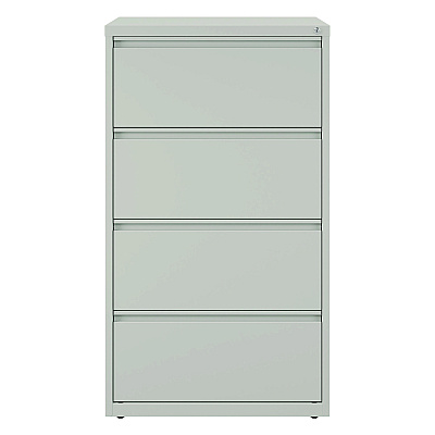 Alera Lateral File, 4 Legal/Letter-Size File Drawers, Light Gray, 30" x 18.62" x 52.5" (ALEHLF3054LG)
