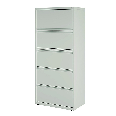 Alera Lateral File, 5 Legal/Letter-Size File Drawers, Light Gray, 30" x 18.62" x 67.62" (ALEHLF3067LG)