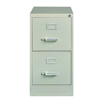 Alera Two-Drawer Economy Vertical File, 2 Letter-Size File Drawers, Light Gray, 15" x 25" x 28.38" (ALEHVF1529LG)