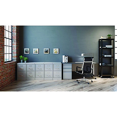 Alera Two-Drawer Economy Vertical File, 2 Letter-Size File Drawers, Light Gray, 15" x 25" x 28.38" (ALEHVF1529LG)
