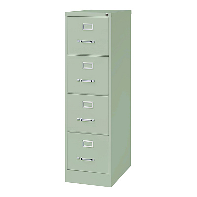 Alera Economy Vertical File, 4 Letter-Size File Drawers, Light Gray, 15" x 25" x 52" (ALEHVF1552LG)