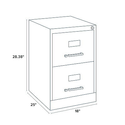 Alera Two-Drawer Economy Vertical File, 2 Legal-Size File Drawers, Light Gray, 15" x 25" x 28.38" (ALEHVF1929LG)