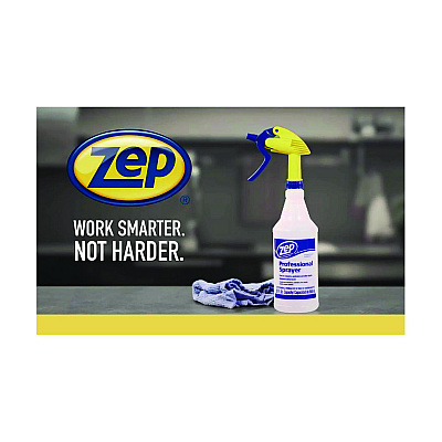 Zep Commercial Professional Spray Bottle, 32 oz, Blue/Gold/Clear, 36/Carton (ZPEHDPRO36CT)