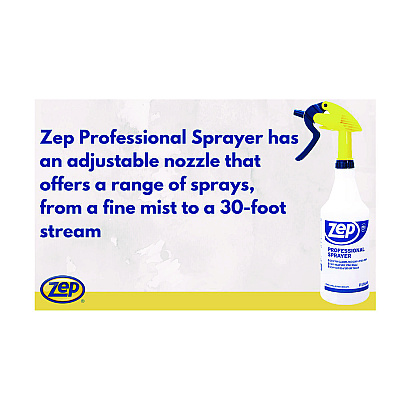 Zep Commercial Professional Spray Bottle, 32 oz, Blue/Gold/Clear, 36/Carton (ZPEHDPRO36CT)