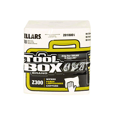 TOOLBOX Z300 Quarterfold Wipers, 1-Ply, 11.87 x 13, White, 12/Carton (SLR2010001)