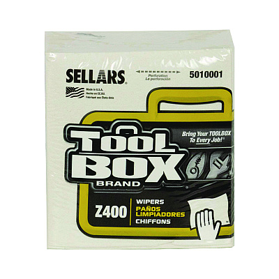 TOOLBOX Z400 Quarterfold Wipers, 1-Ply, 11.87 x 13, White, 12/Carton (SLR5010001)