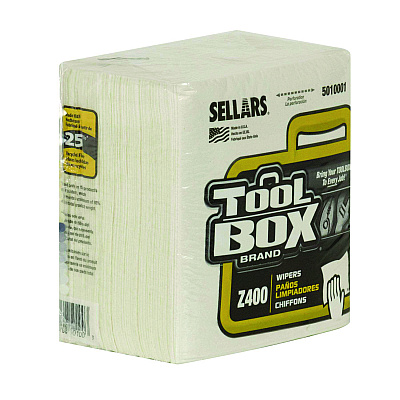 TOOLBOX Z400 Quarterfold Wipers, 1-Ply, 11.87 x 13, White, 12/Carton (SLR5010001)