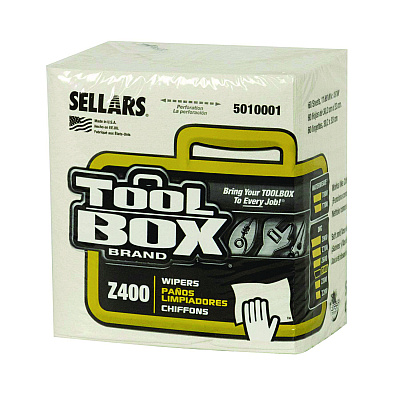 TOOLBOX Z400 Quarterfold Wipers, 1-Ply, 11.87 x 13, White, 12/Carton (SLR5010001)