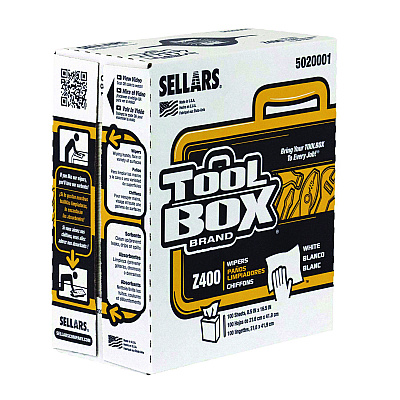 TOOLBOX Z400 Interfold Pop-Up Wipers, 1-Ply, 8.5 x 16.5, White, 12/Carton (SLR5020001)