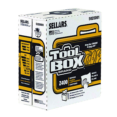 TOOLBOX Z400 Interfold Pop-Up Wipers, 1-Ply, 8.5 x 16.5, White, 12/Carton (SLR5020001)