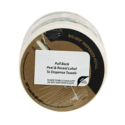 TOOLBOX Z300 Wipers Big Grip Refill, 1-Ply, 10 x 12, White, 6/Carton (SLR20421)