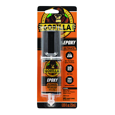 Gorilla Epoxy Ultimate, 0.85 oz Syringe, Dries Black (GOR113442)