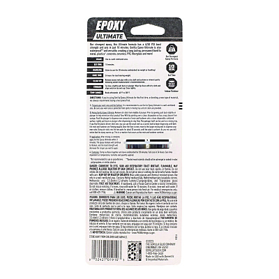 Gorilla Epoxy Ultimate, 0.85 oz Syringe, Dries Black (GOR113442)