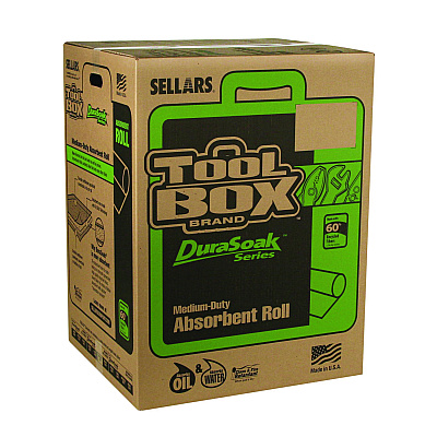 TOOLBOX DuraSoak Universal Sorbents Medium Duty Roll Pad, 40 gal, 28.5" x 125 ft (SLR23250)