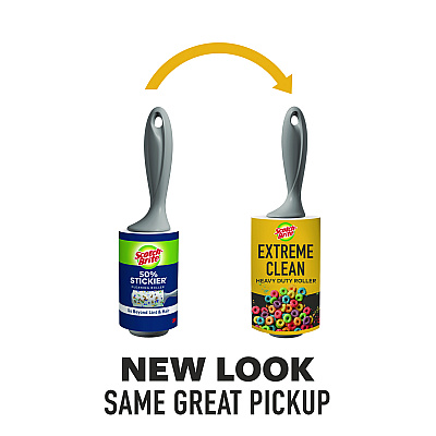 Scotch-Brite Extreme Clean Lint Roller, 4" x 54.59 ft, 100 Sheets/Roll (MMM830RS100)