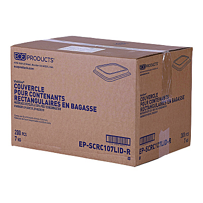 Eco-Products Worldview 100% Recycled Content Lid, 10.82 x 10.71 x 1.83, Clear, Plastic, 200/Carton (ECOEPSCRC107LIR)