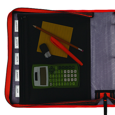 Five Star Zipper Binder, 3 Rings, 2" Capacity, 11 x 8.5, Black/Red Accents (FVS29052CE8)
