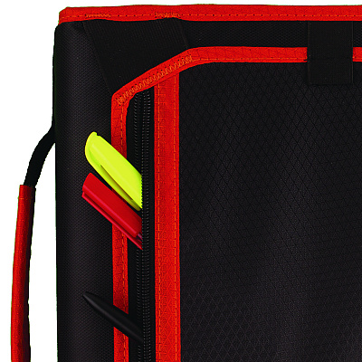 Five Star Zipper Binder, 3 Rings, 2" Capacity, 11 x 8.5, Black/Red Accents (FVS29052CE8)