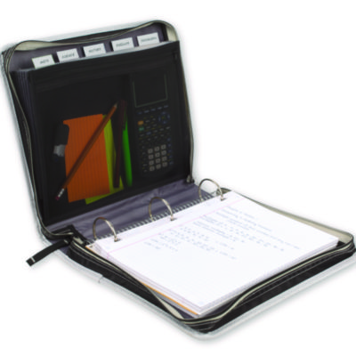 Five Star Zipper Binder, 3 Rings, 2" Capacity, 11 x 8.5, Black/Gray Accents (FVS29052IT8)
