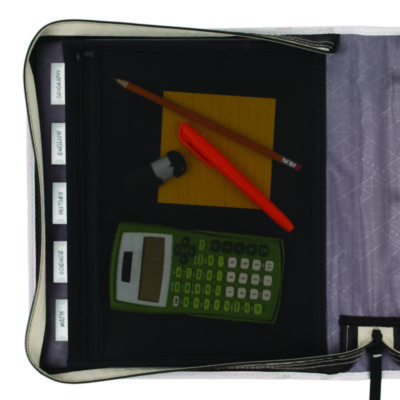 Five Star Zipper Binder, 3 Rings, 2" Capacity, 11 x 8.5, Black/Gray Accents (FVS29052IT8)