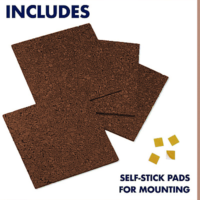 Quartet Cork Panel Bulletin Board, 12 x 12, Brown, 4 Panels/Pack (QRT101)