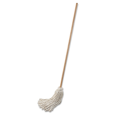 Boardwalk Handle/Deck Mop, #32 White Cotton Head, 54" Natural Wood Handle, 6/Pack (BWK132C)