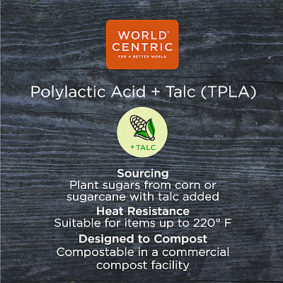 World Centric TPLA Compostable Cutlery, Fork/Knife/Spoon/Napkin, White, 250/Carton (WORASPSTNL)