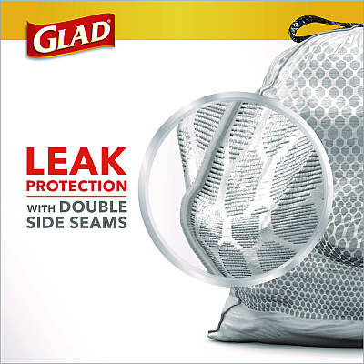 Glad ForceFlex Tall Kitchen Drawstring Trash Bags, 13 gal, 23.75" x 24.88", White, 240/Carton (CLO79009)